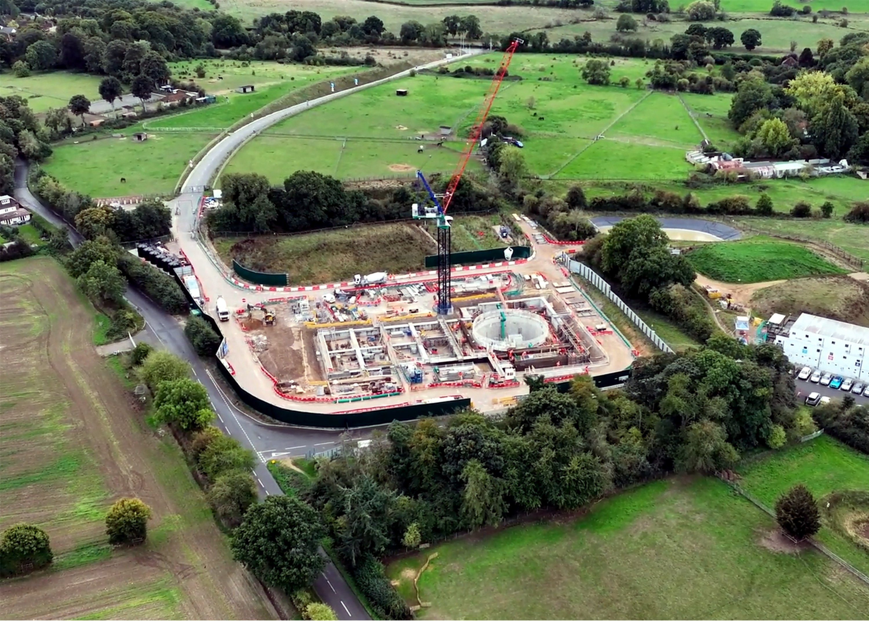  Frame from HS2 C1 shaft drone footage of Chalfont St Peter shaft in September 2022