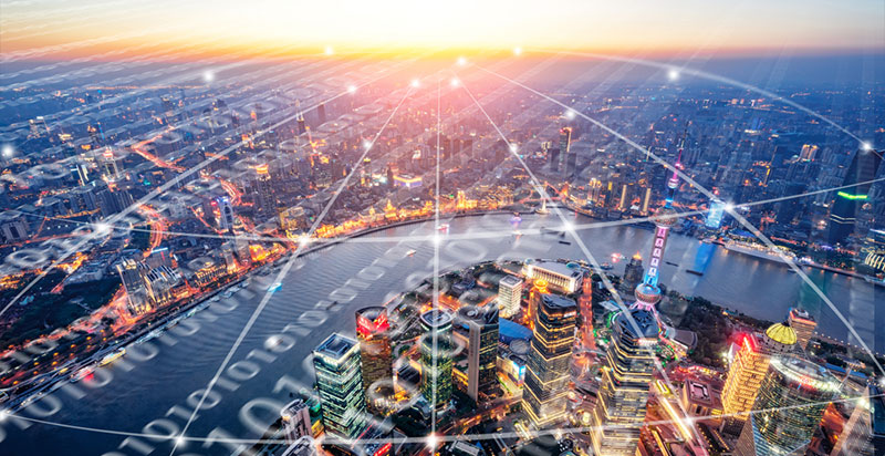 City Scape view demonstrating big data
