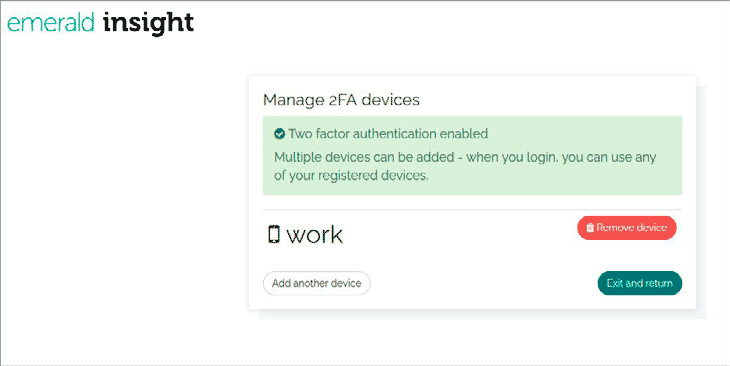 Managing 2FA