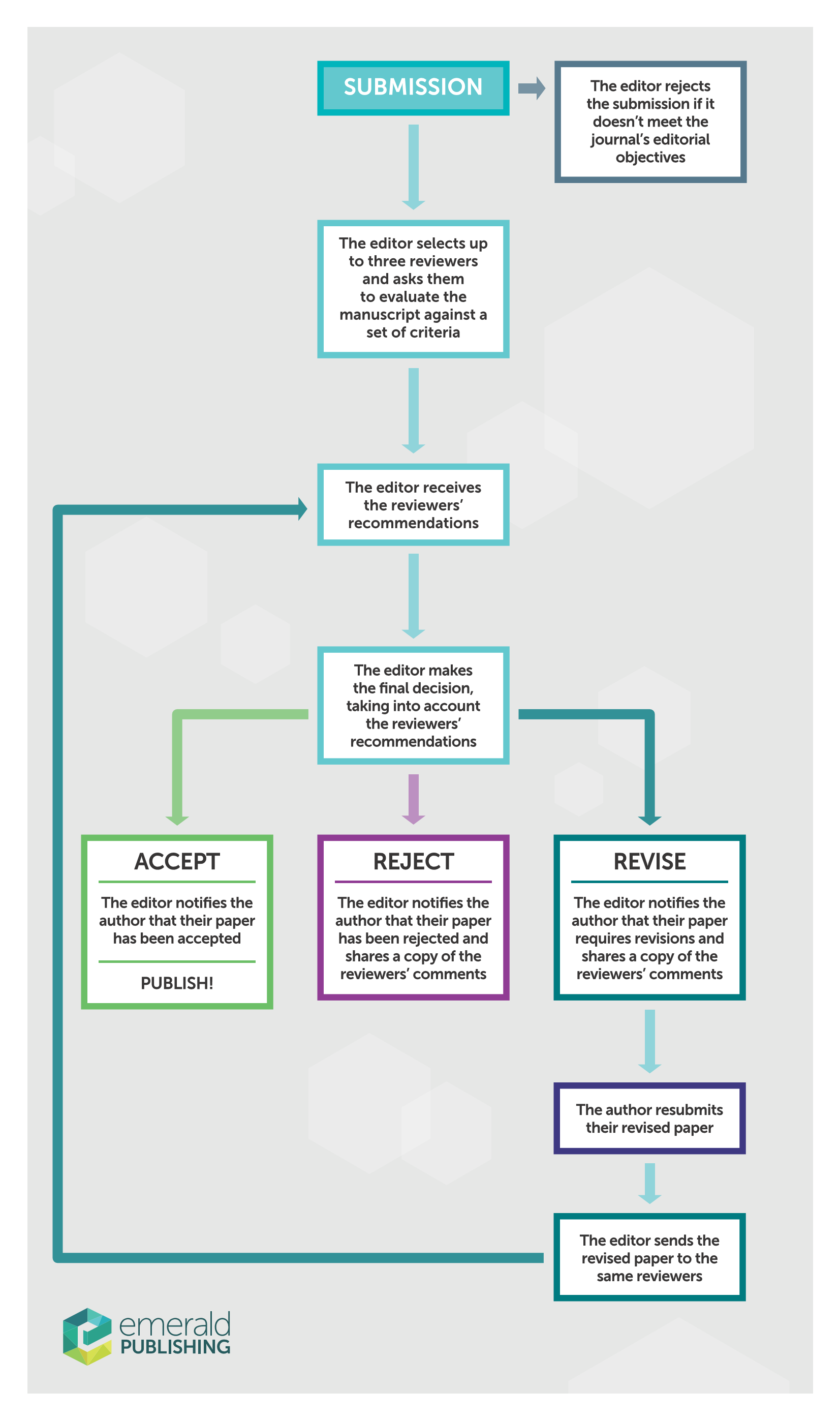 Infographic showing peer review process