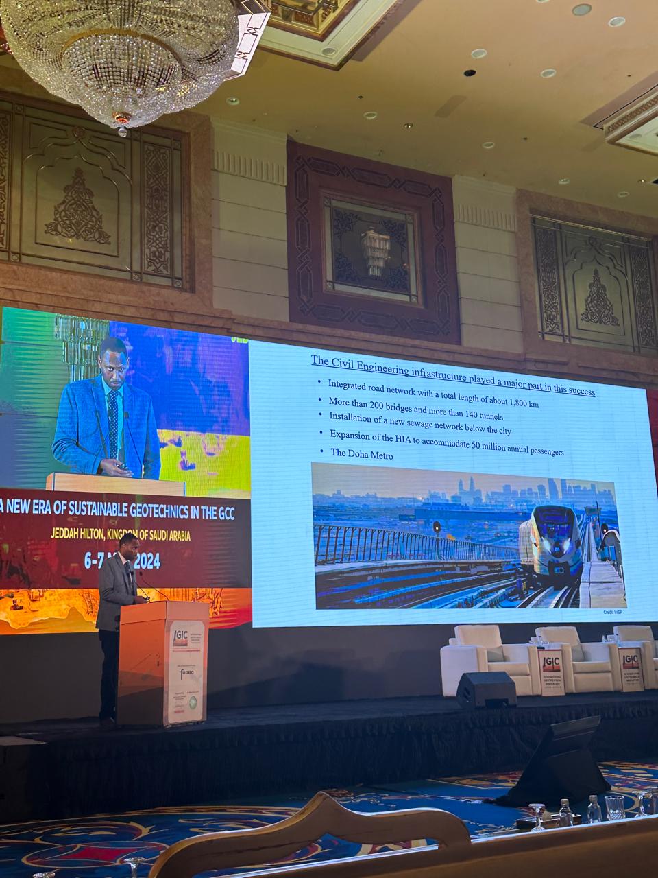 Professor Mohammed Zein Elabidin Babiker Elshafie during his speech at IGIC 2024