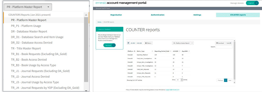 Counter reports screenshot